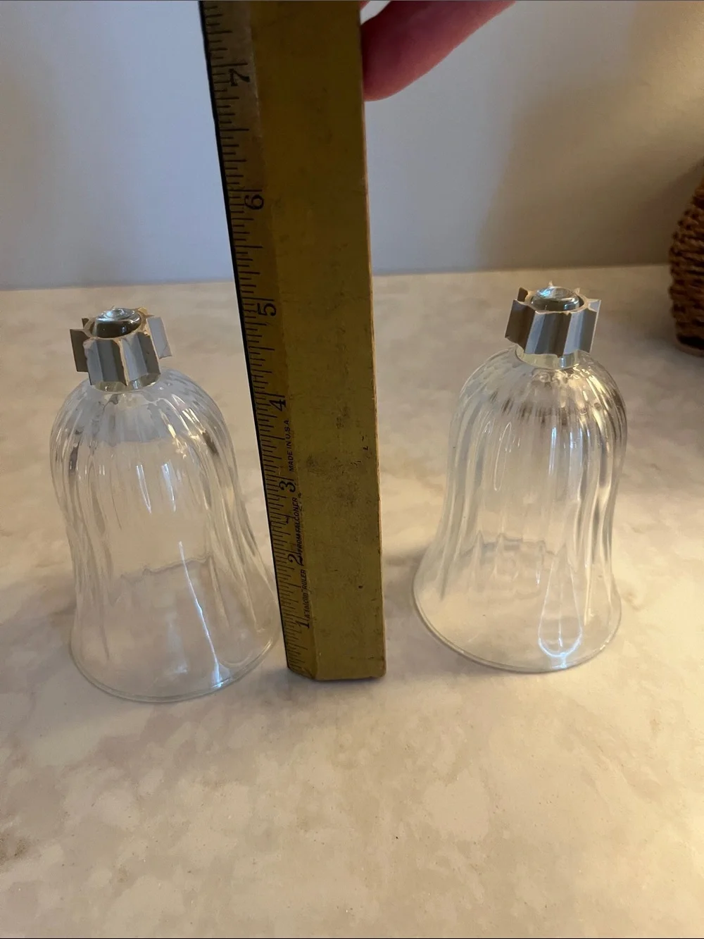Vintage Home Interiors  Peg Candle Votive Holders Clear Glass pair